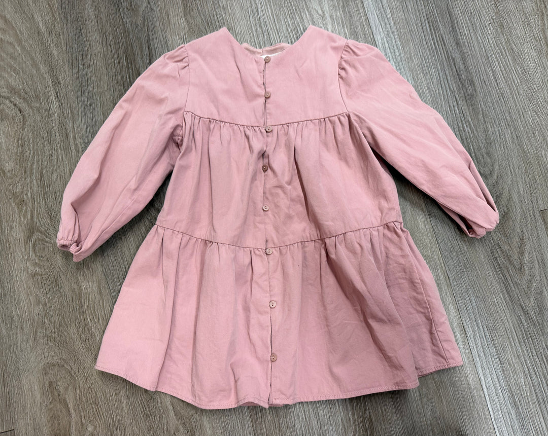 Zara pink Button-Up Dress – 3–4Y | 100% Cotton Excellent