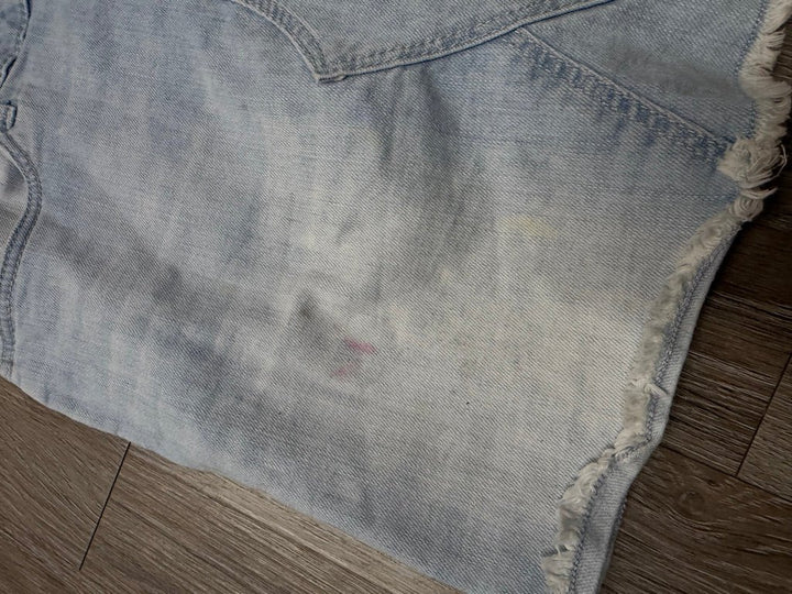 OshKosh Denim Jumper – 8 | Heart Front Raw Edge | Play - Nest and Sprout - Consignment