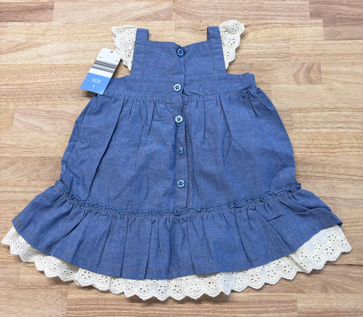 Young Hearts Denim Dress - Size 1