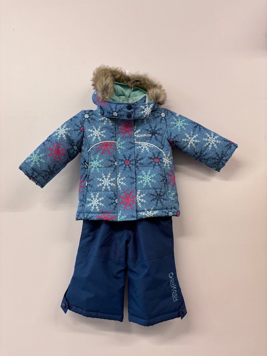 OshKosh 2-Piece Snowsuit – Size 12 Months – Blue Snowflake - Nest and Sprout-Consignment