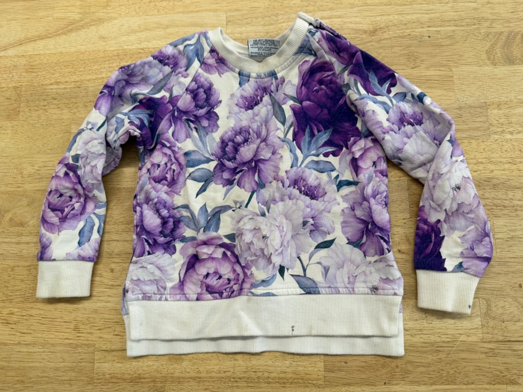 Bums & Roses Two - Piece Jogger Set – 18–24M | Purple Floral (Play) - Nest and Sprout - Consignment