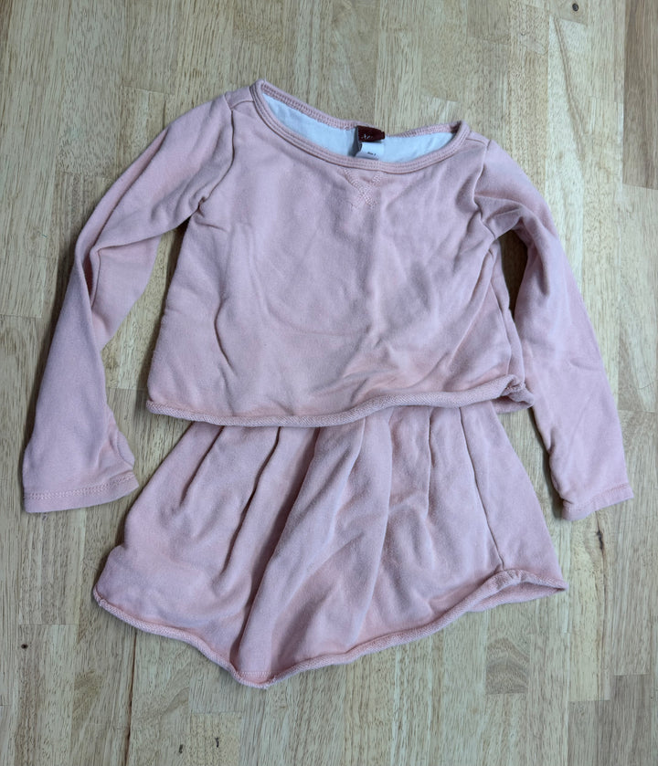 Tea Collection Light Pink Sweatshirt Dress – 2 | Layered Skirt Long Sleeve | Play