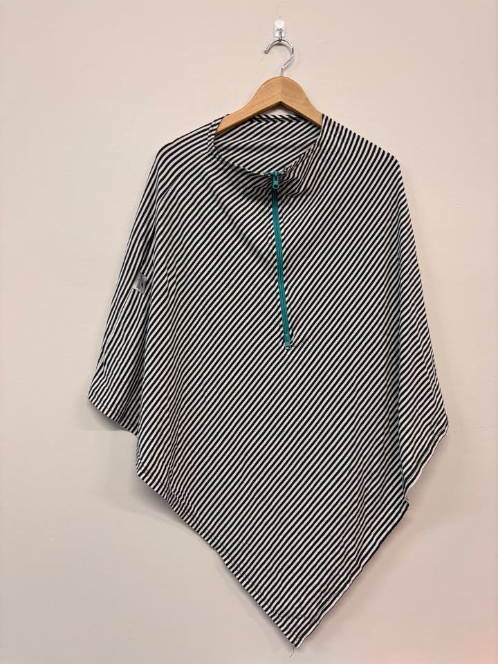 Baby Leaf Car Seat Cover – Teal/Black Stripe – One Size