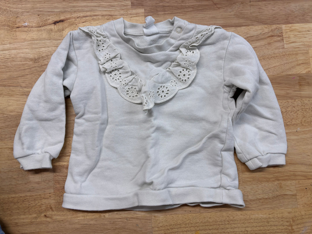 H&M 12–18M Cream Sweater with Ruffle Collar