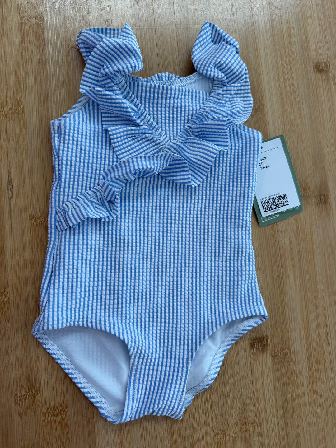 H&M Blue Stripe Swimsuit – 2T | NWT
