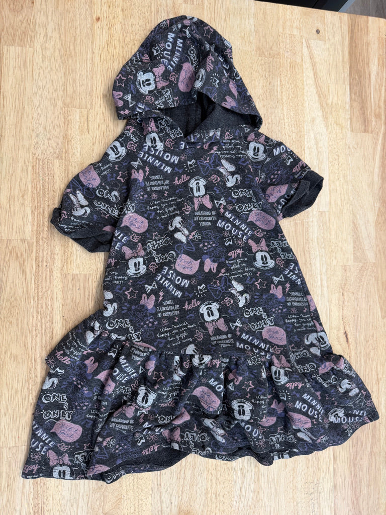 Disney Junior Hooded Sweatshirt Dress – 4T | Charcoal Minnie Mouse