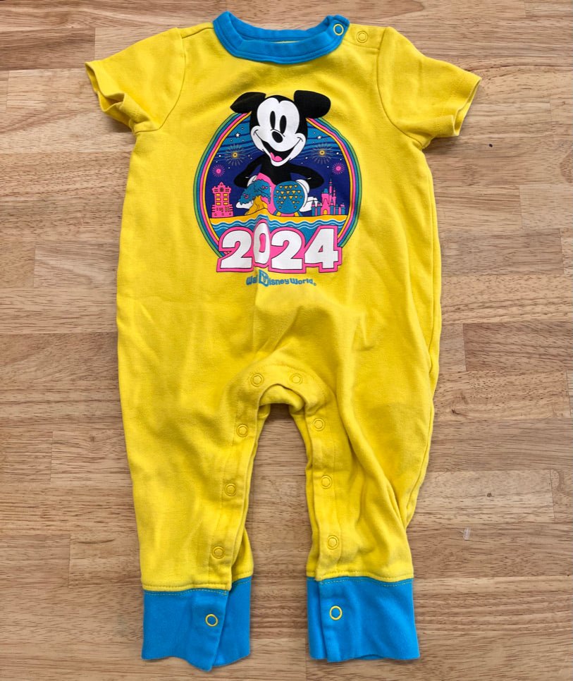 Disney Baby 12–18M Bright Yellow 2024 Romper - Nest and Sprout - Consignment