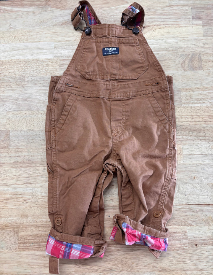 OshKosh Brown Canvas Overalls 12M