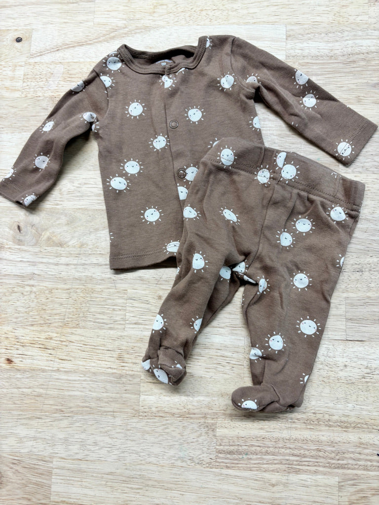 George Preemie Brown Sun Print Two-Piece Set – Preemie