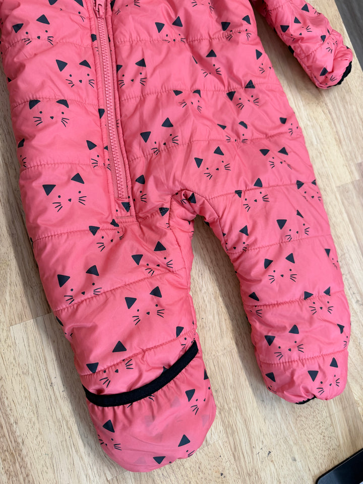 Ripzone Pink Kitty Fleece Snow Suit – 3–6M | Bunting Style