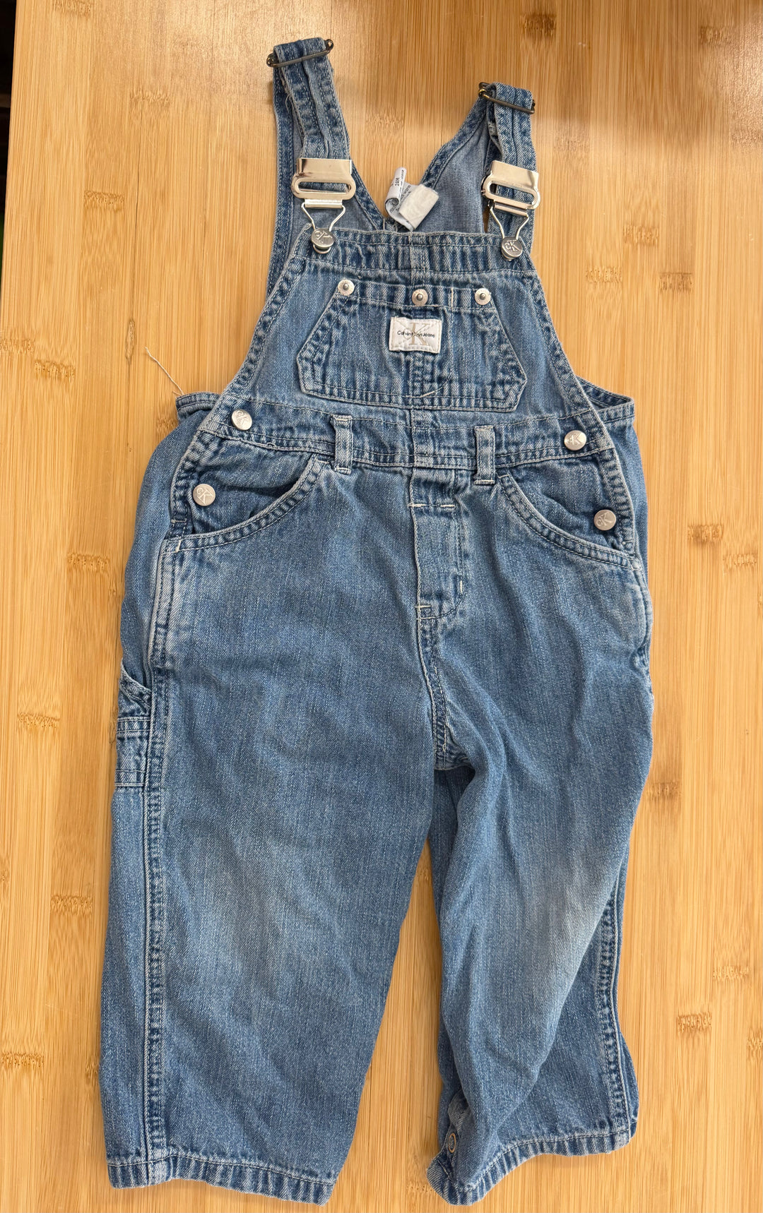 Calvin Klein Light Wash Overalls – 24M
