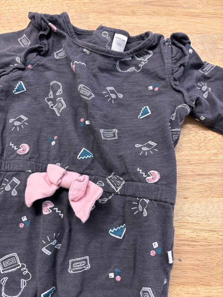 Petit Lem Romper – 18M Cassette Print