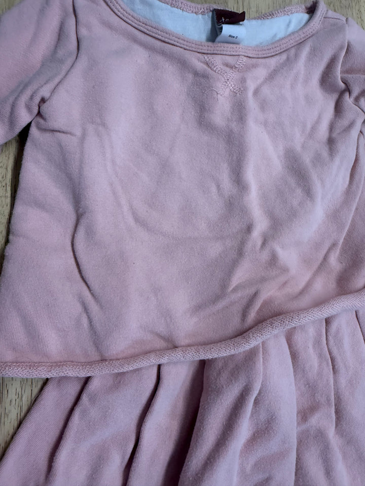 Tea Collection Light Pink Sweatshirt Dress – 2 | Layered Skirt Long Sleeve | Play