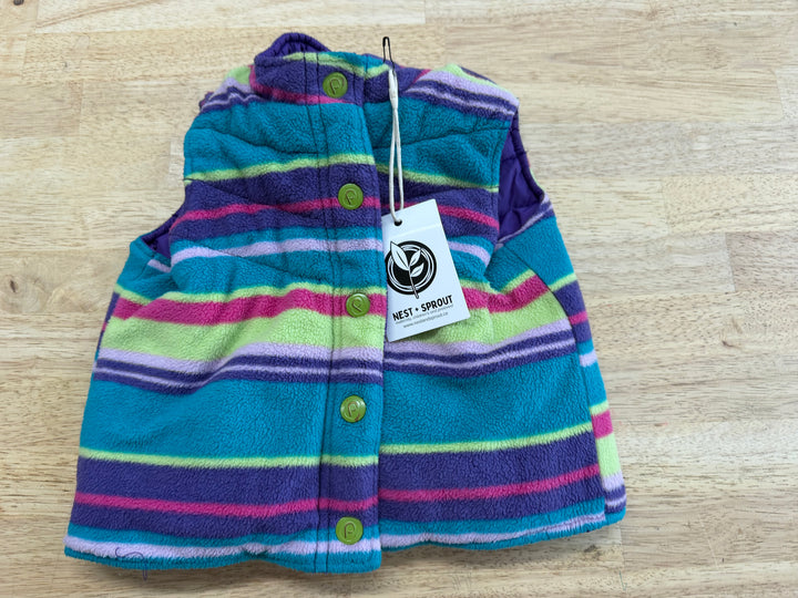 Please Mum Reversible Vest – 2T | Purple Fleece Striped Inner | Play