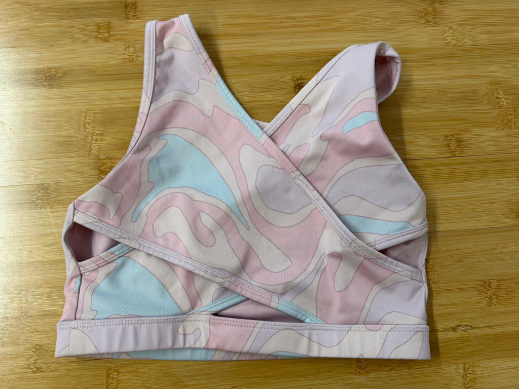 Joe Fresh Active Sports Bra Crop Top – 10/12 | Pink & Purple Tie-Dye