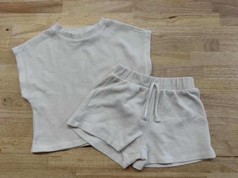 Zara Two - Piece Outfit – 7 | Cream Waffle Knit - Nest and Sprout - Consignment