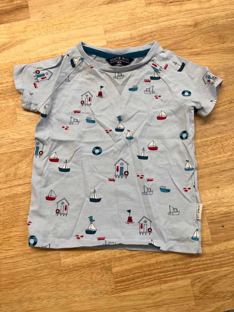 Souris Mini Size 18M Shirt - Sailboat