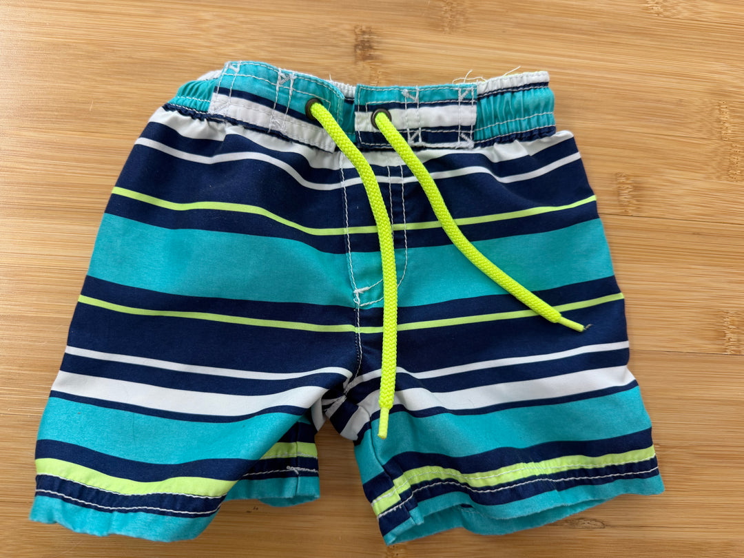 Carter's Swim Shorts – 12M | Neon & Blue Stripe