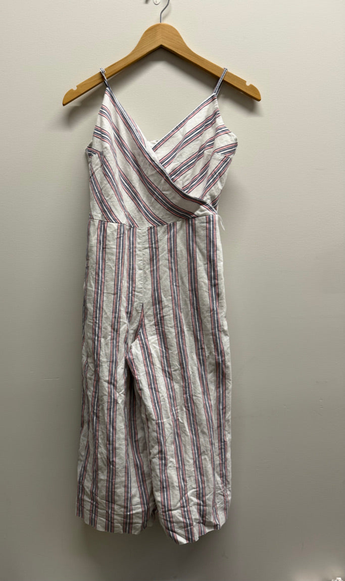 Banana Republic Striped Romper – 2 (10/12 Fit) | White Pink & Navy Long Legs | Play