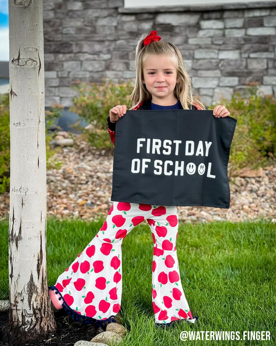 First / Last Day of School (Black) Reversible Banner Kids - Nest and Sprout - Cherrypick