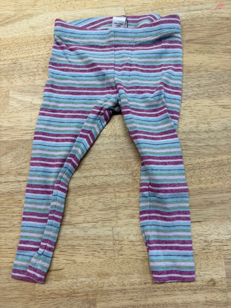 Tea Collection Blue Green Fuchsia Vertical Stripe Legging – 18–24M - Nest and Sprout-Consignment