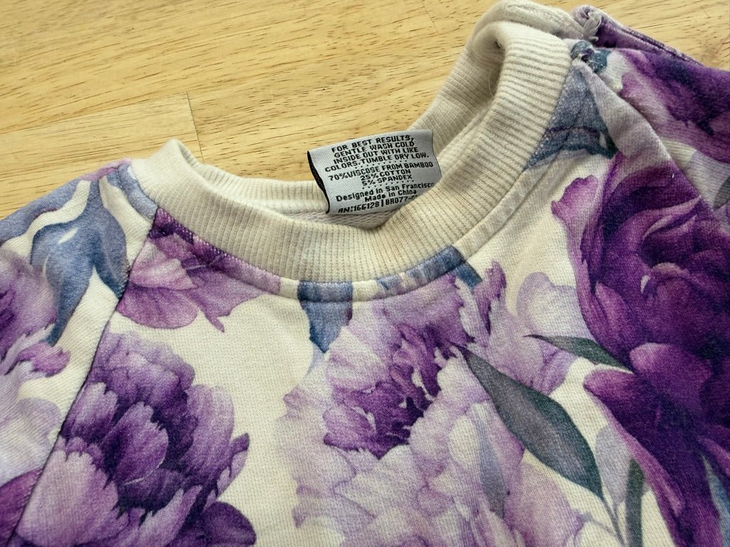 Bums & Roses Two - Piece Jogger Set – 18–24M | Purple Floral (Play) - Nest and Sprout - Consignment