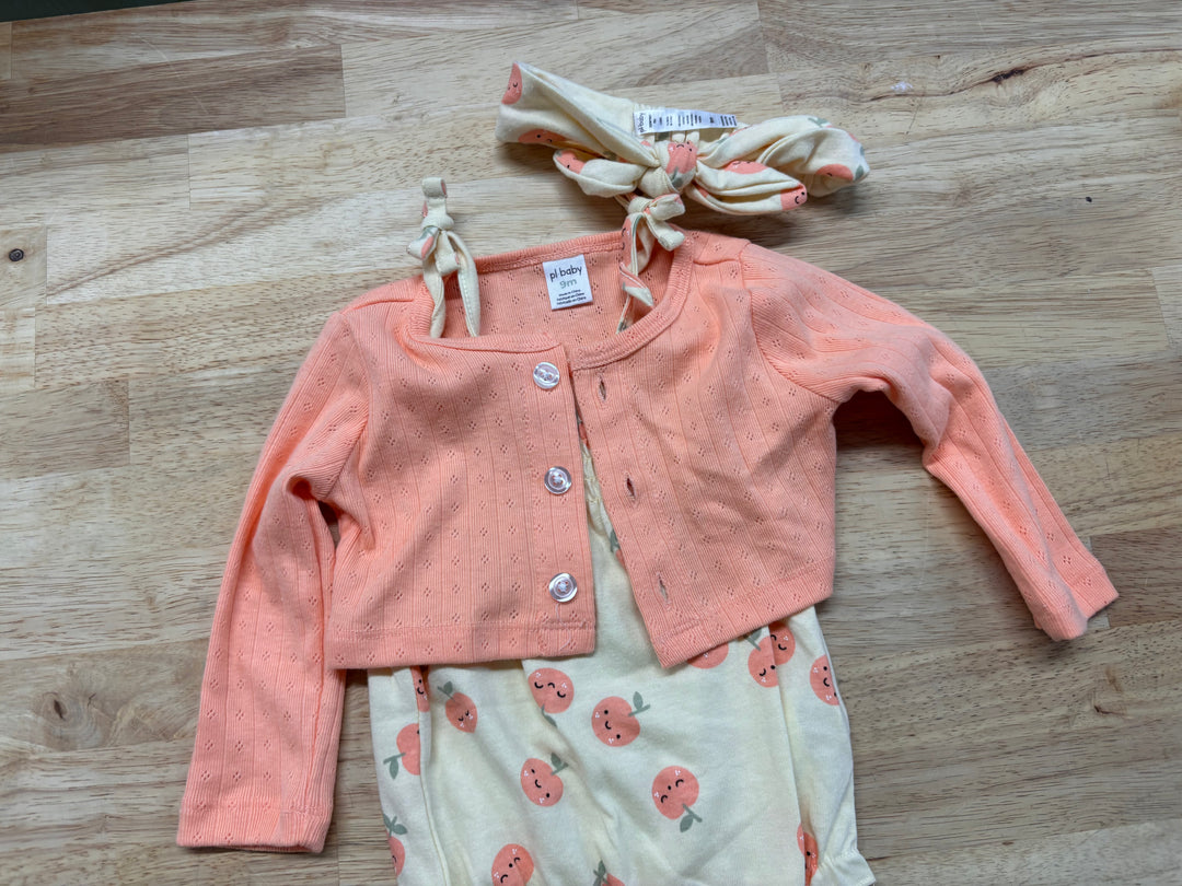 PL Baby Set – 9M Yellow Bubble Romper & Cardigan