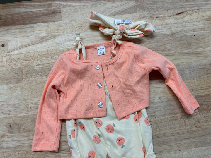 PL Baby Set – 9M Yellow Bubble Romper & Cardigan