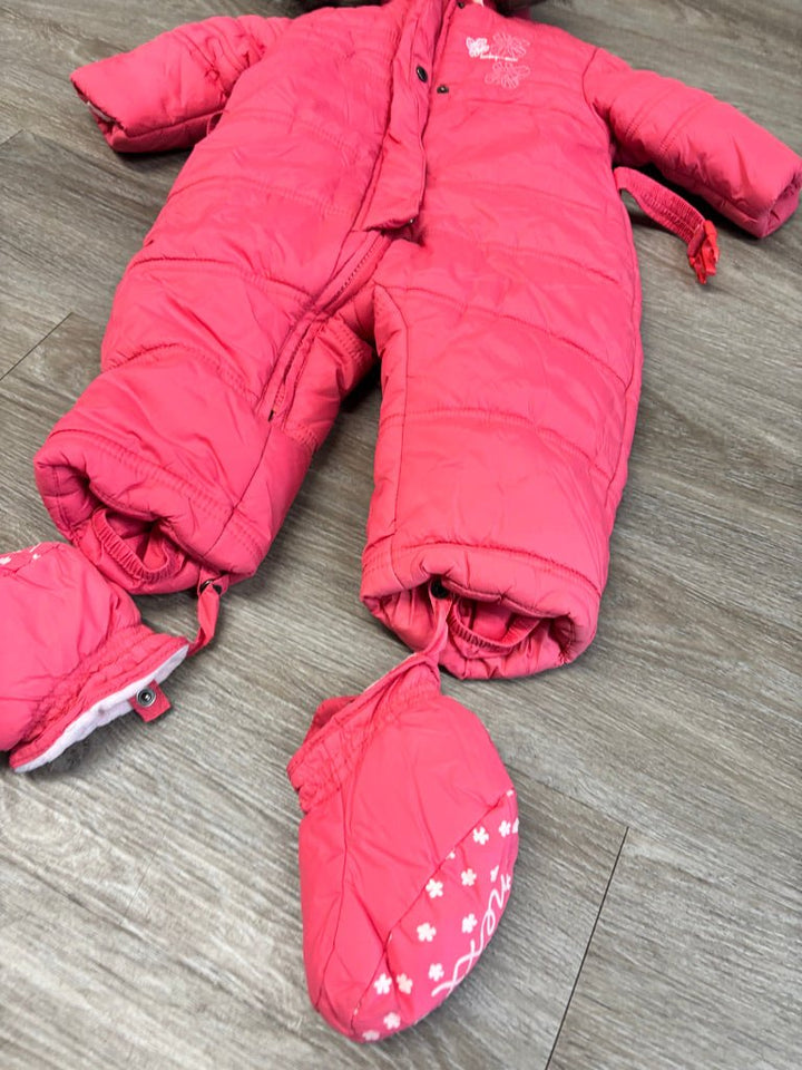 Mexx Pink Snowsuit with Detachable Booties | Size 6–9M - Nest and Sprout-Consignment