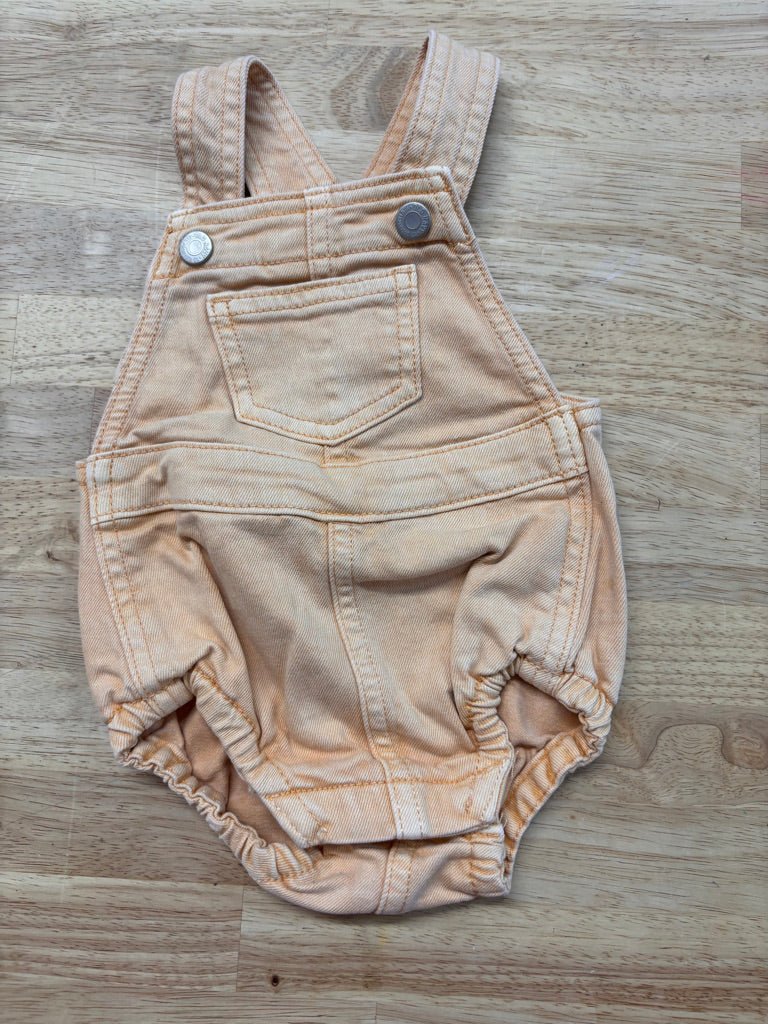 Old Navy 3–6M Orange Denim Romper - Nest and Sprout - Consignment