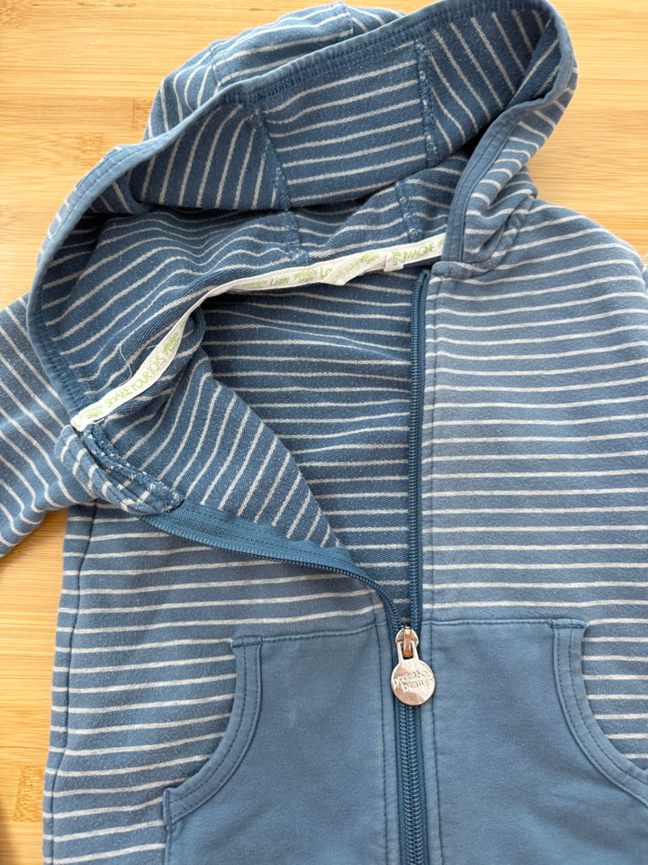 Peekaboo Beans Striped Hoodie – 3 | Blue & Grey | Play