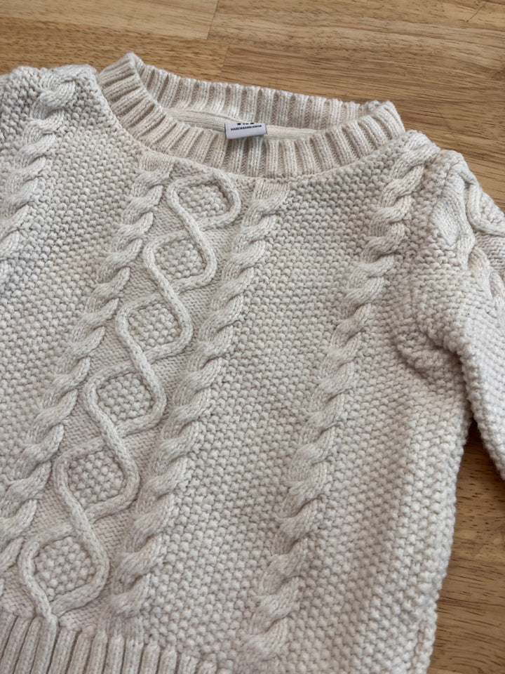 Janie & Jack 3–6M White Cable Knit Sweater