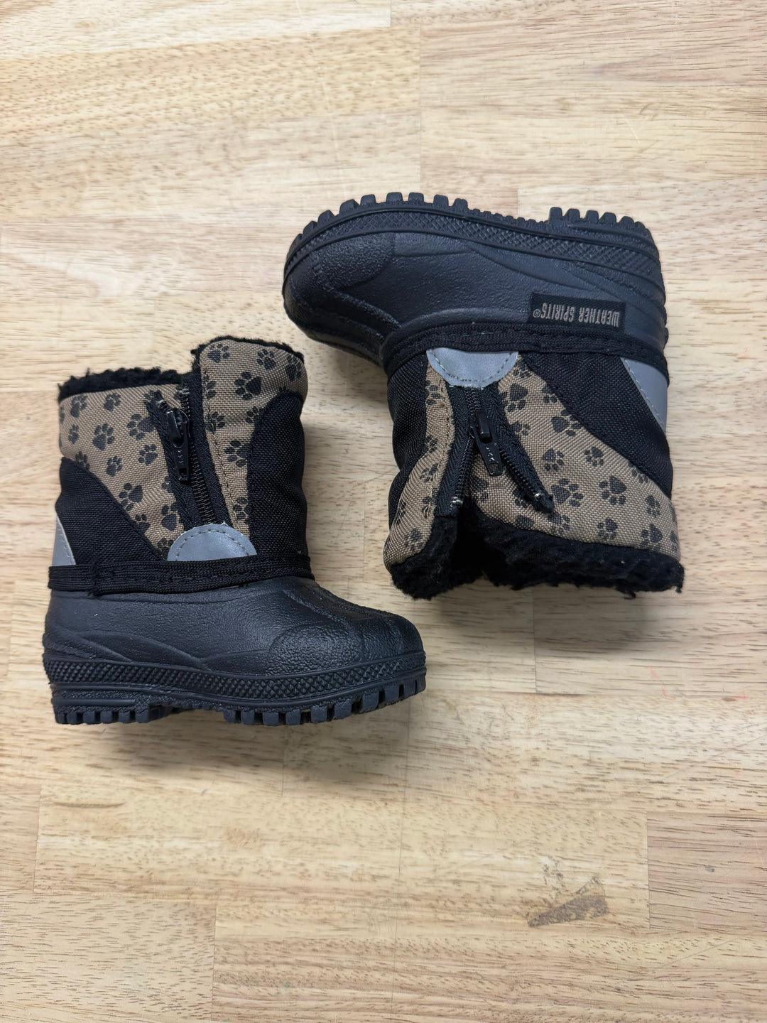 Weather Spirits Cat Print Snow Boot – 3 (EU 18) | Galosh Side Zipper