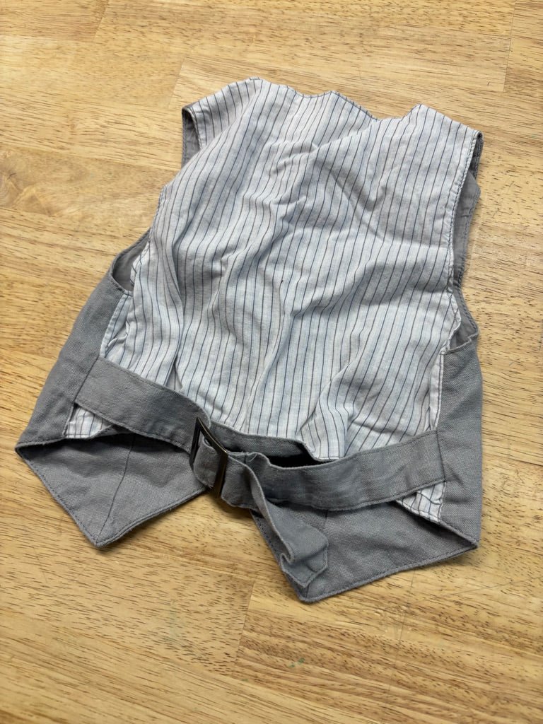 Deux Par Deux Linen - Blend Vest – Light Grey | 9M - Nest and Sprout - Consignment