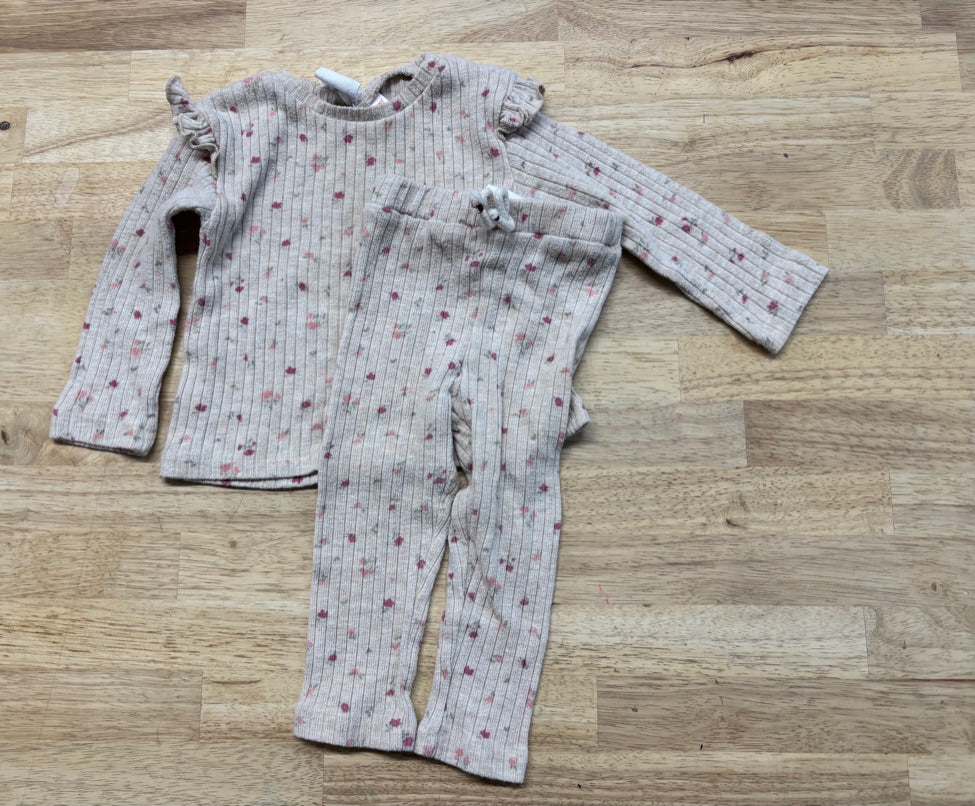 Zara Ribbed Top & Leggings Set – 9–12M
