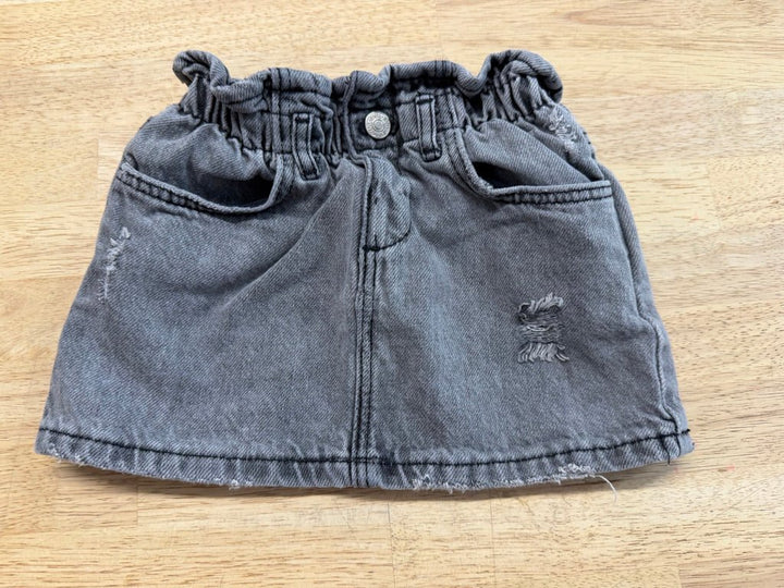 Zara Skirt – 12–18M | Black Elastic Waist Distressed - Nest and Sprout - Consignment