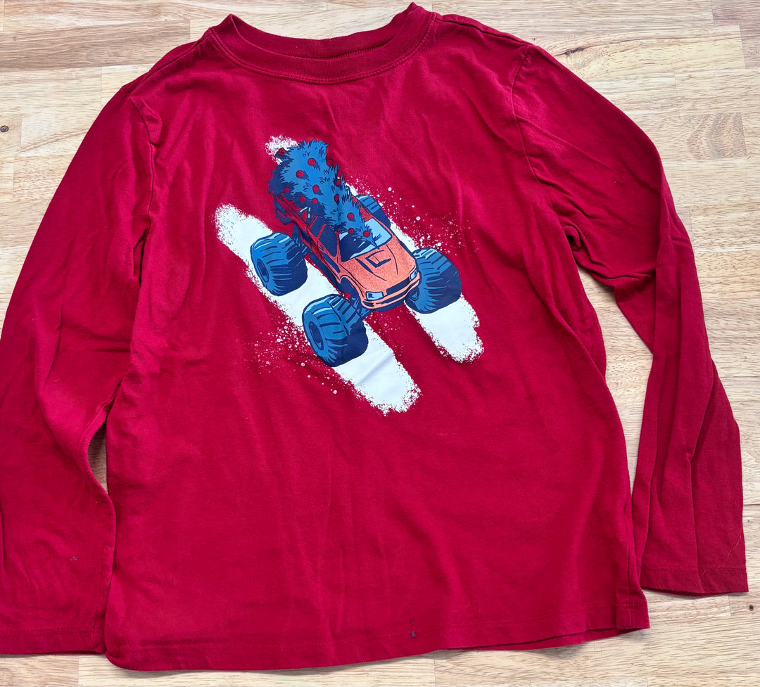 Carters 8 Christmas Truck Graphic Long Sleeve Red