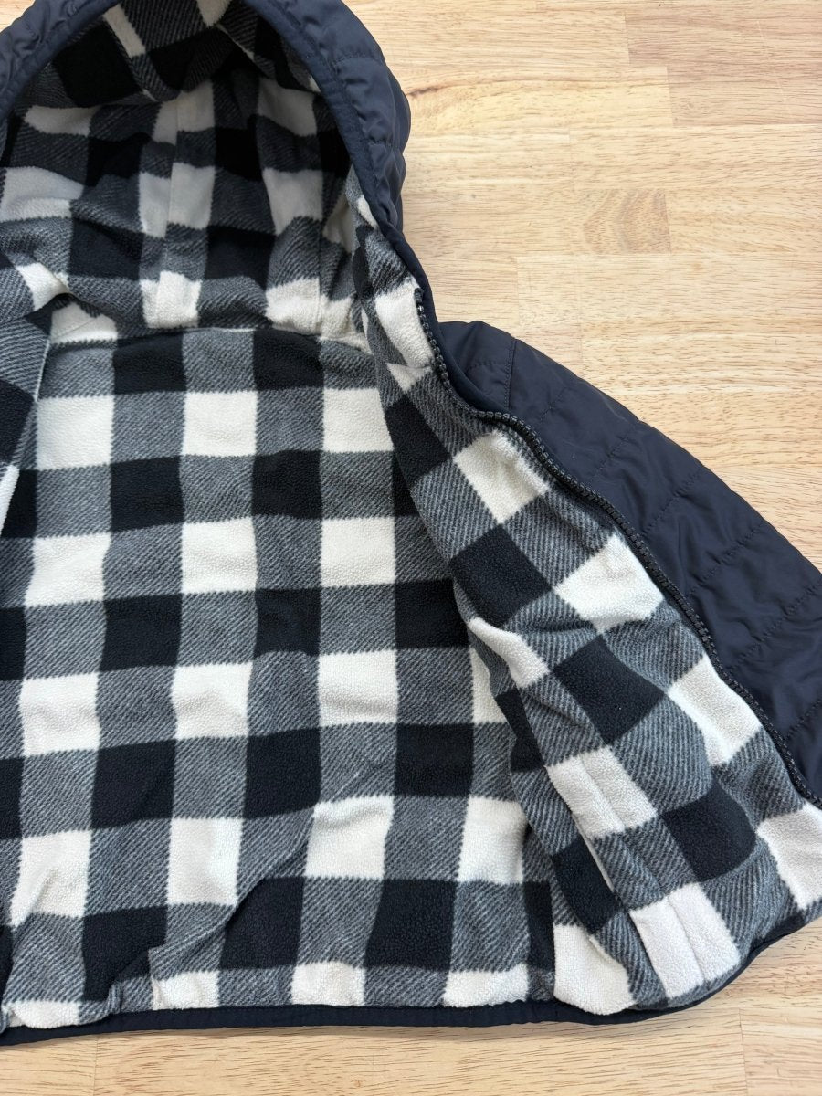 Columbia Reversible Buffalo Plaid Jacket – 3T | Black Puffy & Fleece Excellent - Nest and Sprout-Consignment