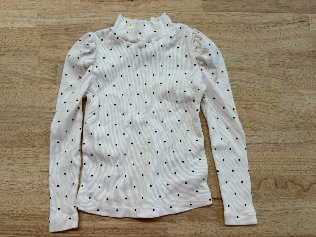 Baby Gap Polka Dot Puff Sleeve Shirt – 3Y | Cream Black Long Sleeve