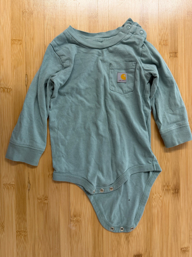 Carhartt Long Sleeve Pocket Bodysuit – 18M | Light Green