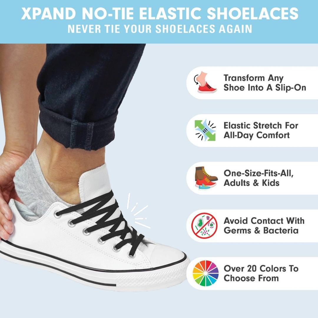 No - Tie Elastic Flat Shoelaces | No More Tying | One Size - Nest and Sprout - Xpand Laces