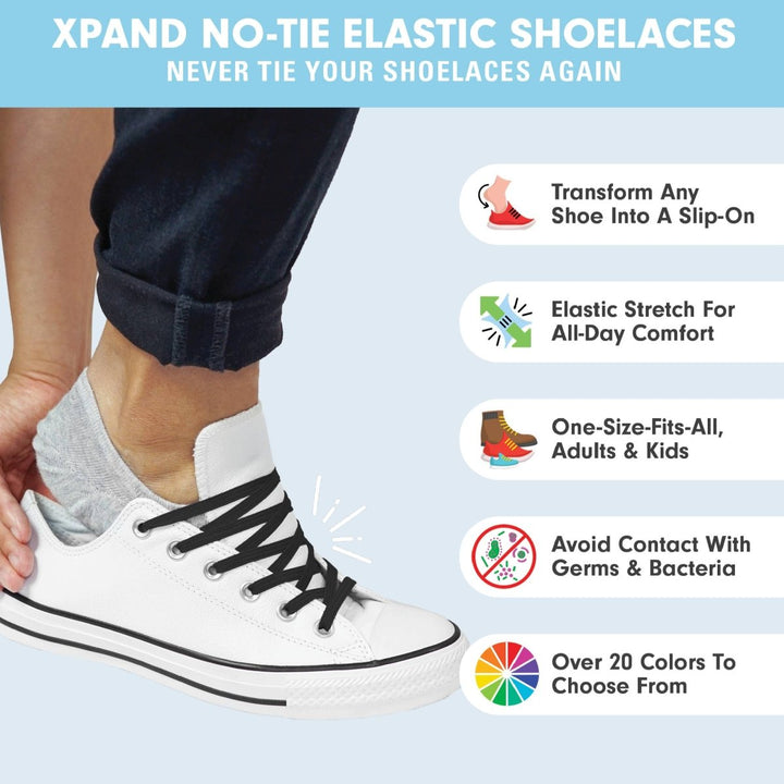 No - Tie Elastic Flat Shoelaces | No More Tying | One Size - Nest and Sprout - Xpand Laces