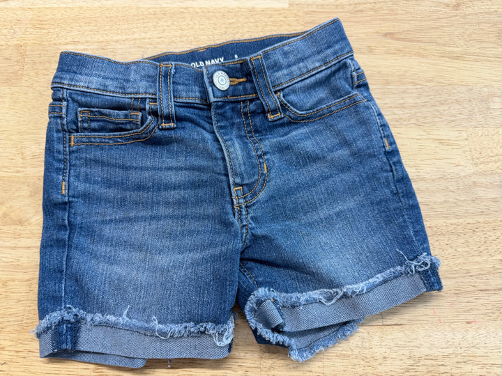 Old Navy Denim Shorts – 5 | Raw Edge Rolled Medium Wash
