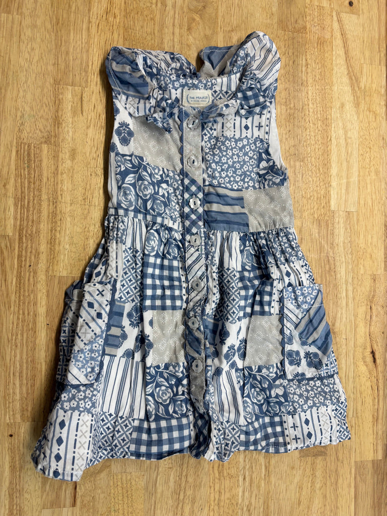 The Prairie Patchwork Sleeveless Button-Down Dress | Size 4