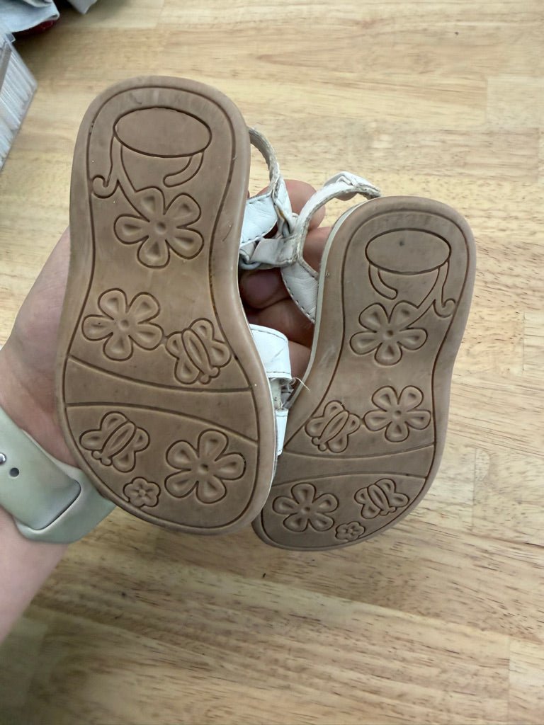 Joe Fresh Sandals – 5 | White Floral Strap Velcro - Nest and Sprout - Consignment