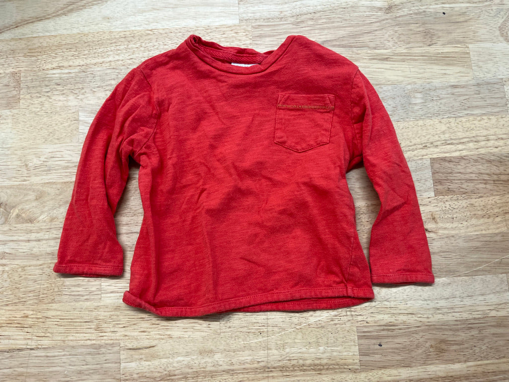 Zara 6–9M Red Long Sleeve Tee