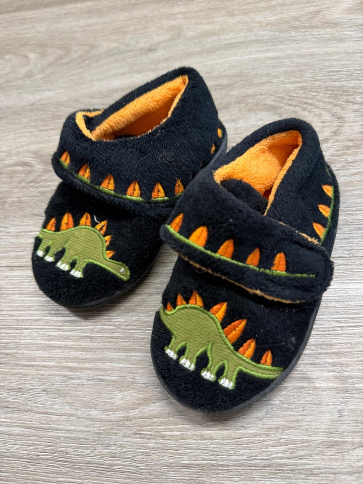 Black Dinosaur Slippers | 5/6 Dinosaur Print - Nest and Sprout - Consignment
