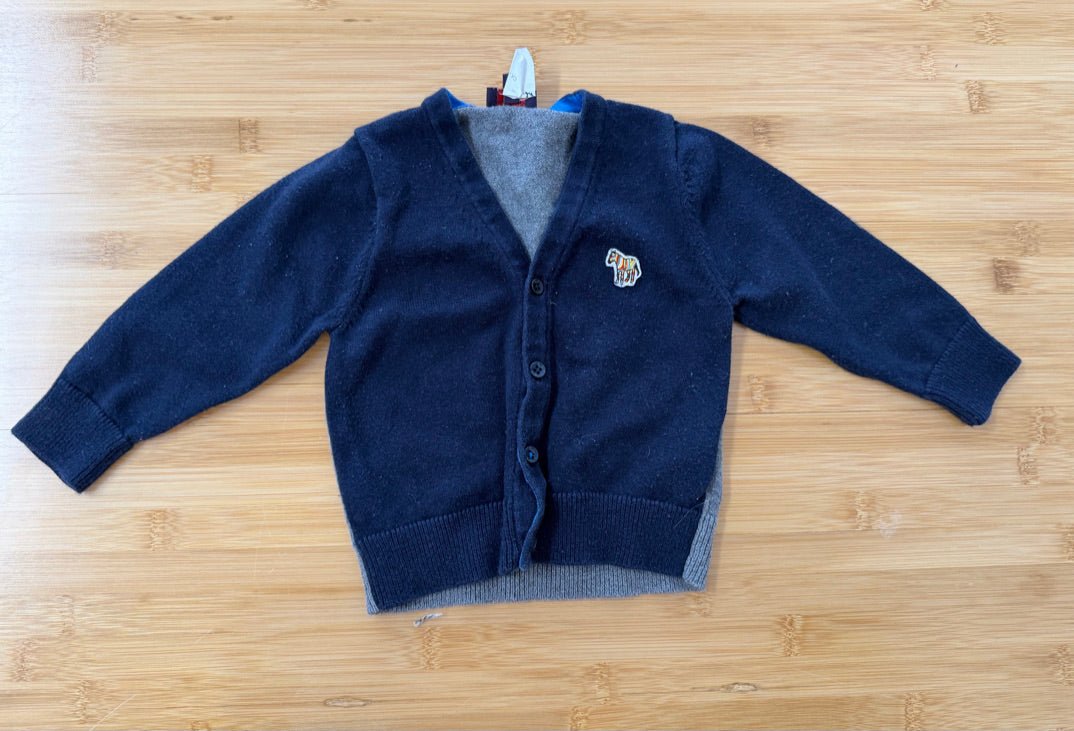 Paul Smith Junior Cardigan – 18M | Navy & Grey - Nest and Sprout - Consignment