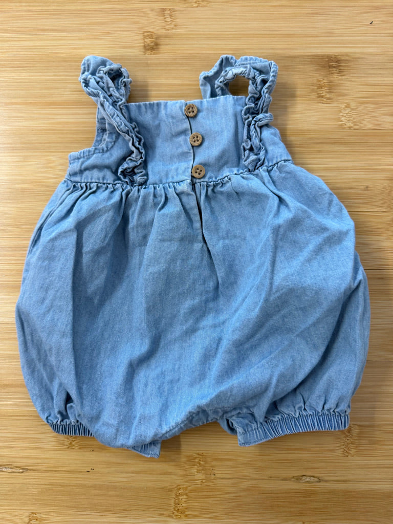 Carter's Denim Bubble Romper – Newborn | Sleeveless Snap Crotch Lightweight