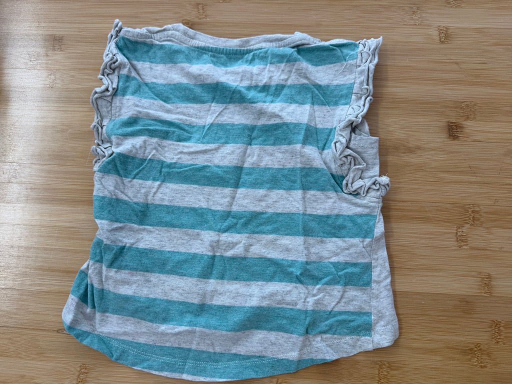 Organic Paper Wings Mermaid Ruffle Sleeve T-Shirt – 4 | Light Grey - Nest and Sprout-Consignment